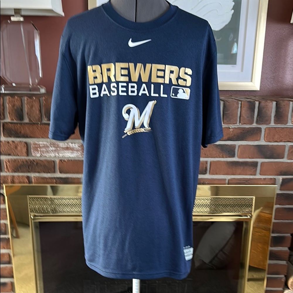 Nike Dri-Fit MLB Authentic Collection Milwaukee Brewers Shirt   ~ NWOT ~